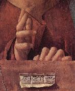 Antonello da Messina, Salvator mundi, Detail